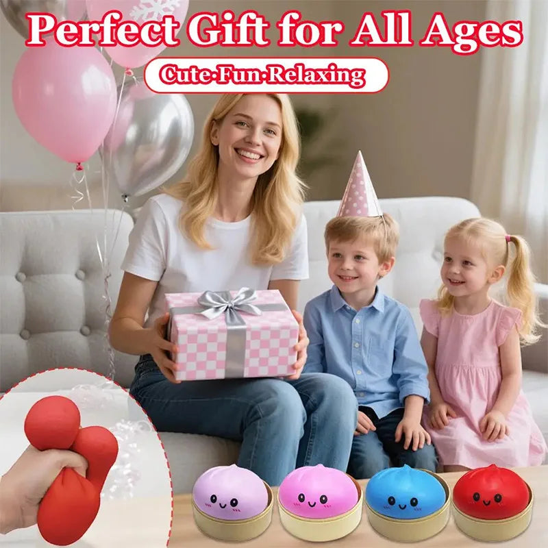 Colorful Dumpling Squishes Stress Balls Reusable Low Rebound Decompression Toys Dough Ball Unique Home Decoration Gifts